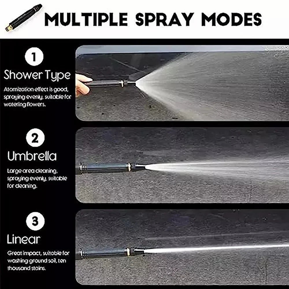 Portable High Pressure Washing Water Nozzle (Black)